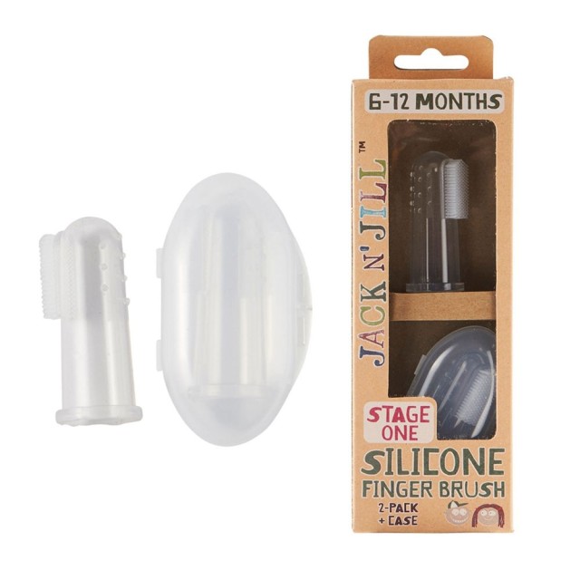 Jack N Jill Βρεφική Οδοντόβουρτσα Δαχτύλου-Σετ 2 Τεμαχίων Με Θήκη Stage 1: 6-12 Μηνών product photo