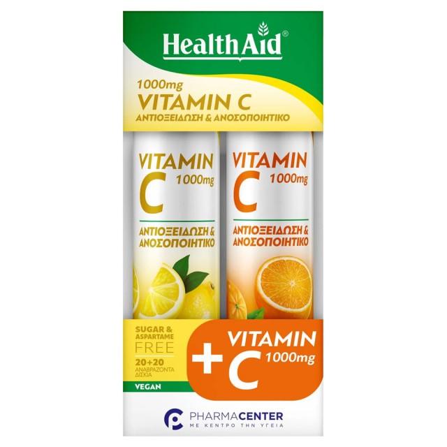 Health Aid Promo Vitamin C 1000mg Orange 20 Effer.tabs & Lemon 20 Effer.tabs product photo