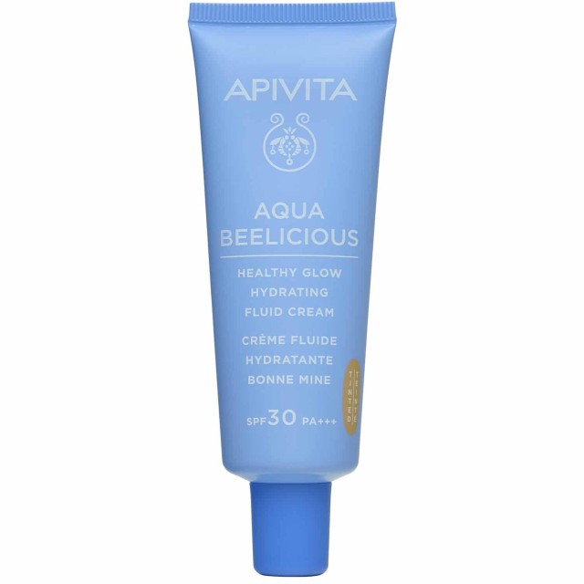 Apivita Aqua Beelicious Healthy Glow Hydrating Face Fluid Cream Spf30 Tinted 30ml product photo