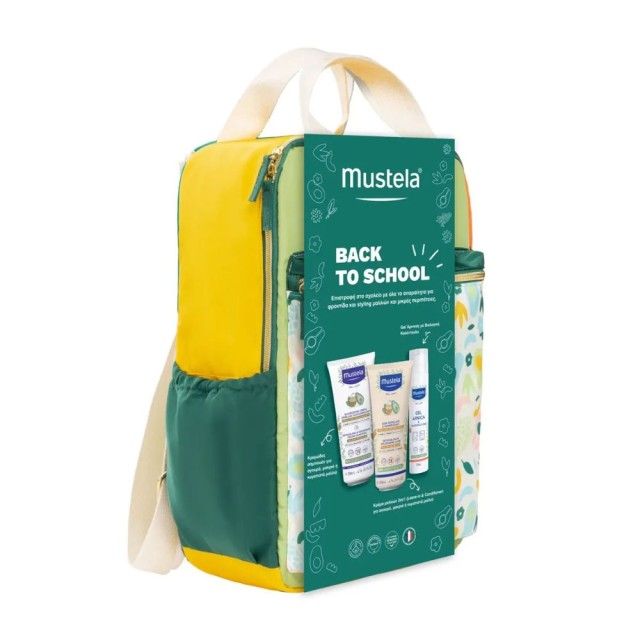 Mustela Promo Back to School Detangling & Nourishing Παιδικό Κρεμώδες Σαμπουάν για Μακριά ή Σγουρά Μαλλιά 200ml, Παιδική Κρέμα Μαλλιών για Μακριά ή Σγουρά Μαλλιά 200ml & Τζελ Άρνικας με Βιολογική Καλέ product photo