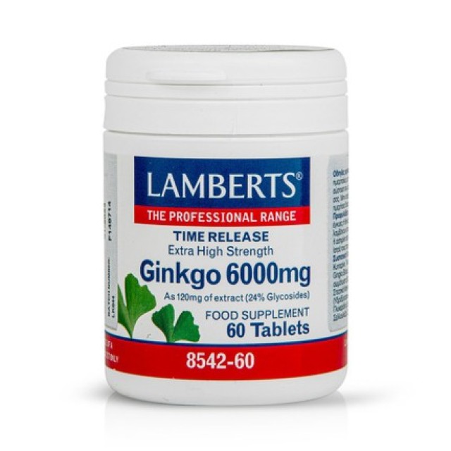 Lamberts Ginkgo Biloba Extract 6000mg 60 Ταμπλέτες product photo