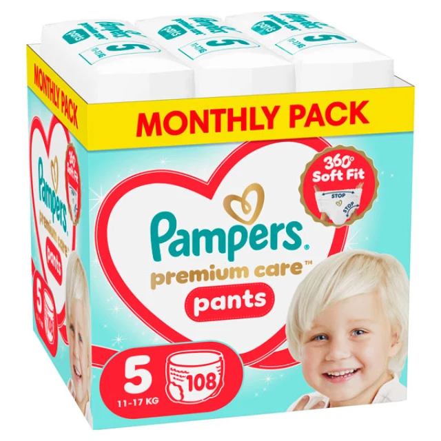 Pampers Monthly Pack Premium Care Pants Μέγεθος 5 (11-17kg) 108 Πάνες-Βρακάκι product photo