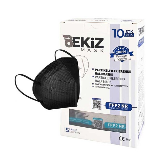 Bekiz Μάσκα Υψηλής Προστασίας FFP2 NR - Μαύρο 10τμχ product photo