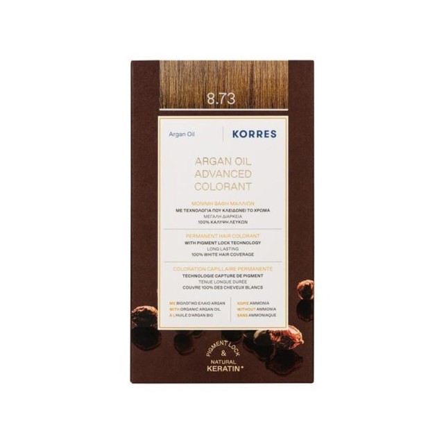 Korres Argan Oil Advanced Colorant 8.73 Χρυσή Καραμέλα Μόνιμη Βαφή Μαλλιών 1τμχ product photo