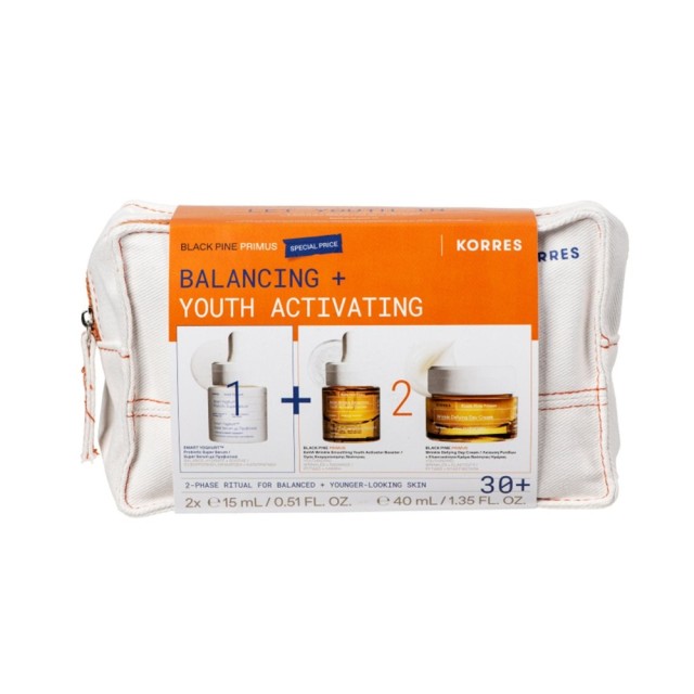 Korres Promo Black Pine Primus Balancing + Youth Activating Σετ Smart Yoghurt Super Serum 15ml + Black Pine Primus Ορός 15ml + Black Pine Primus Κρέμα Ημέρας 40ml product photo