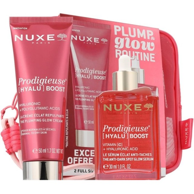 Nuxe Promo Prodigieuse [Hyalu] Boost Beauty Kit The Plumping Glow Cream Κρέμα Προσώπου 50ml & The Anti-Dark Spot Glow Serum Ορός 30ml & Δώρο Νεσεσέρ product photo