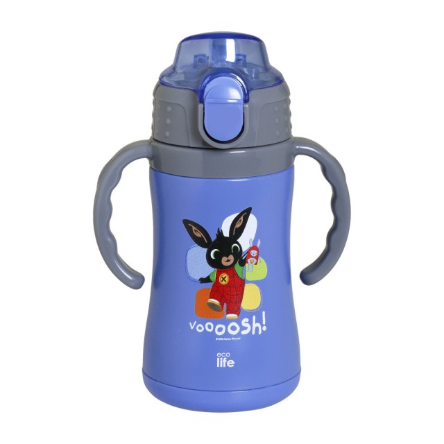 Ecolife Kids Thermos Bing Voooosh Blue Ανοξείδωτο Παγούρι Θερμός με Καλαμάκι και Χερούλια 300ml - 33-BO-2124 product photo