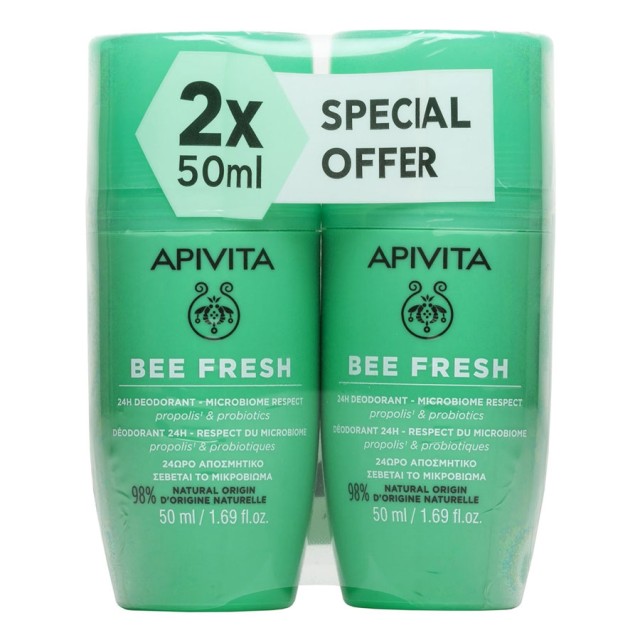 Apivita Promo Bee Fresh 24h Deodorant Roll-on 2x50 ml product photo
