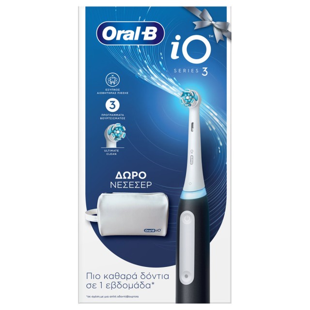 Oral-B IO Series 3 Ηλεκτρική Οδοντόβουρτσα Matt Black & Δώρο Νεσεσέρ product photo