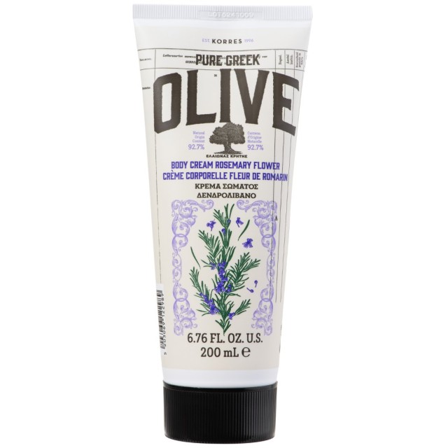 Korres Pure Greek Olive Body Cream Rosemary Flower Ενυδατική Κρέμα Σώματος Δεντρολίβανο 200ml product photo