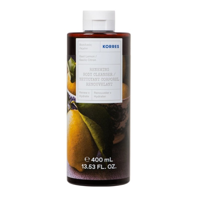 Korres Renewing Body Cleanser Basil & Lemon Shower Gel 400ml product photo