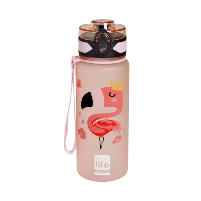 Ecolife Παιδικό Παγούρι Tritan με Καλαμάκι Flamingo 500ml product photo