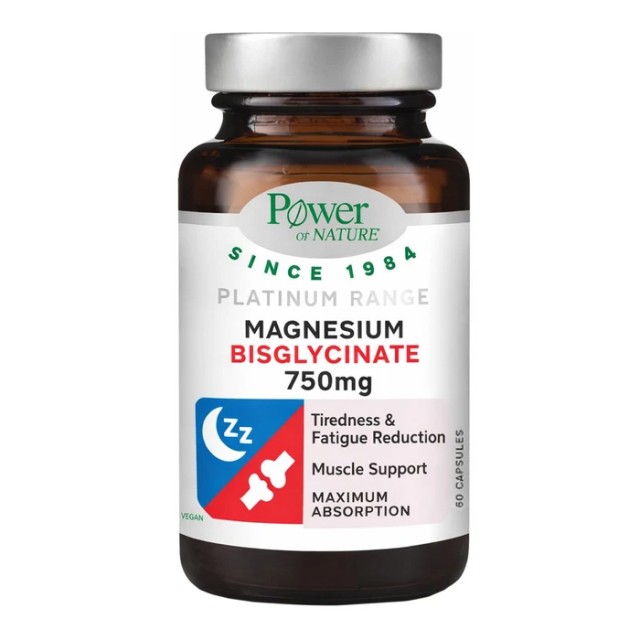Power Health Power of Nature Platinum Range Magnesium Bisglycinate 750mg Συμπλήρωμα Διατροφής με Δισγλυκινικό Μαγνήσιο 60caps product photo