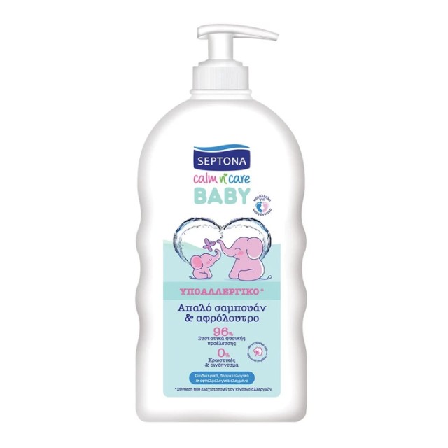 Septona Calm n Care Hypoallergenic Baby Shampoo & Shower Gel Υποαλλεργικό Βρεφικό Σαμπουάν Αφρόλουτρο 500ml product photo