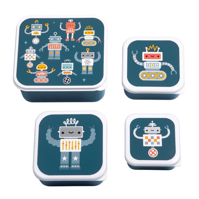 A Little Lovely Company Σετ 4 Δοχεία Φαγητού Lunch & Snack Box Robots - SBSERO86 product photo