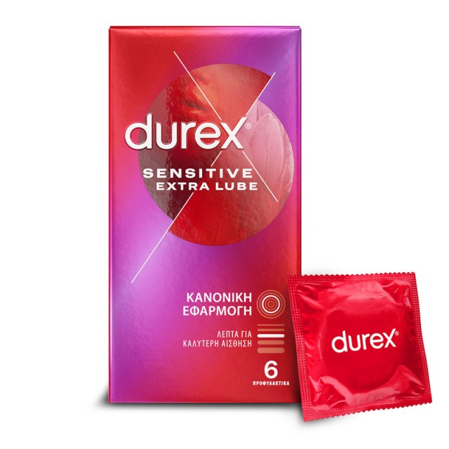 Durex Sensitive Extra Lube για Κανονική Εφαρμογή 6 τεμ product photo