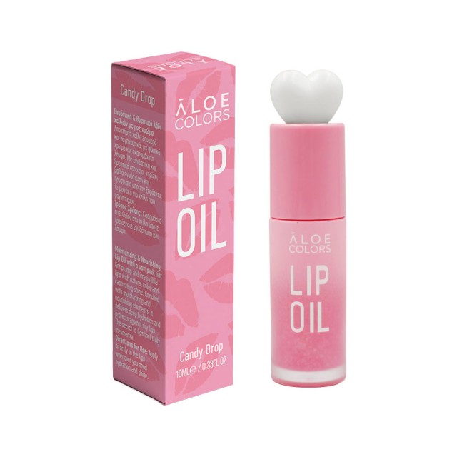 Aloe Colors Lip Oil Candy Drop Ενυδατικό & Θρεπτικό Έλαιο Χειλιών με Γεύση Βανίλια Καρύδα- Pink 10ml product photo