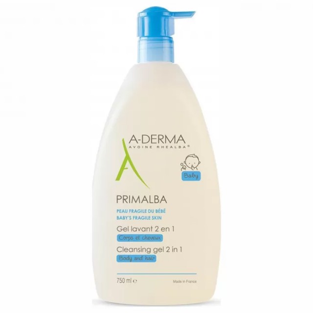 A-Derma Primalba Cleansing Gel 2 in 1 Body and Hair 750ml product photo
