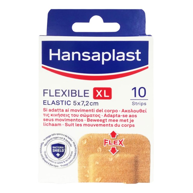 Hansaplast Flexible Strips XL Elastic 5x7,2cm 10 εμ product photo