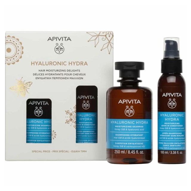 Apivita Promo Hyaluronic Hydra Moisturizing Shampoo with Hyaluronic Acid & Honey StB 250ml & Leave In Conditioner with Hyaluronic Acid & Honey StB 100ml product photo
