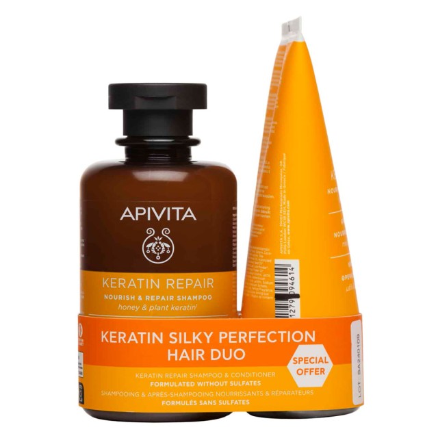 Apivita Promo Keratin Repair Nourishing Shampoo 250ml & Conditioner 150ml product photo