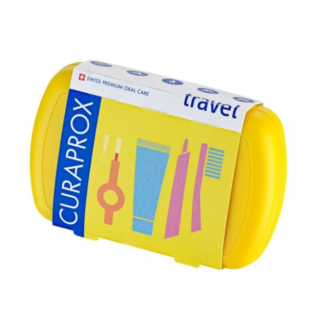 Curaprox Travel Set Yellow, Be You Gentle Everyday Whitening Toothpaste Βατόμουρο & Γλυκόριζα 10ml, Οδοντόβουρτσα CS 5460 & Μεσοδόντια Βουρτσάκια product photo