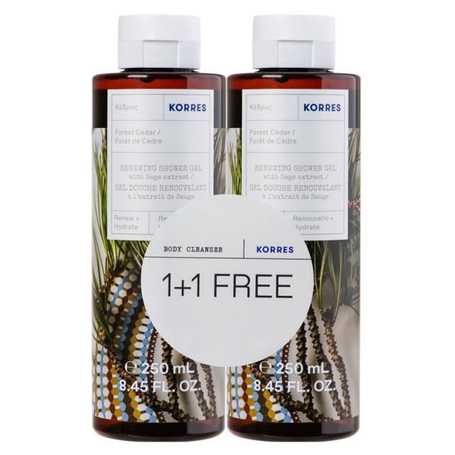 Korres Promo Forest Cedar Renewing Shower Gel with Sage Extract 250 ml 1+1 Δώρο product photo