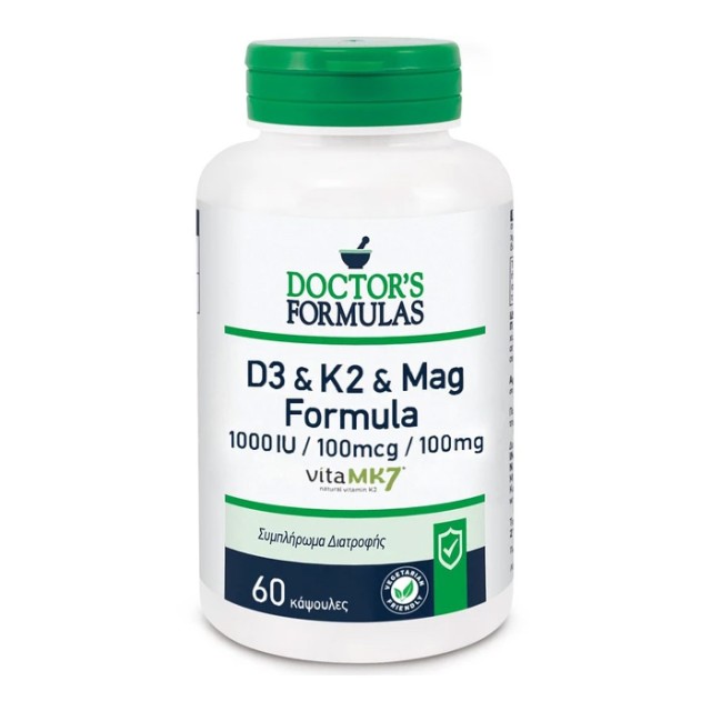 Doctors Formulas D3 & K2 & Mag Formula για τα Οστά και τους Μύες 60 Κάψουλες product photo