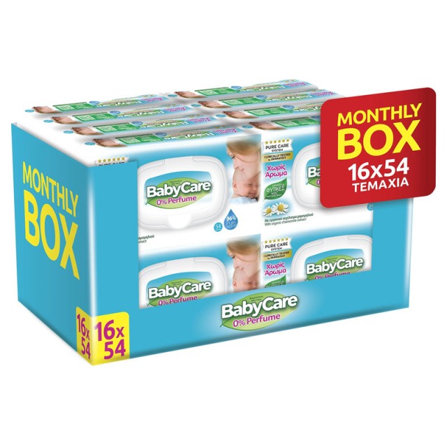 BabyCare 0% Perfume with Chamomile Wipes Monthly Box (16x54 τεμ) 864τεμ product photo