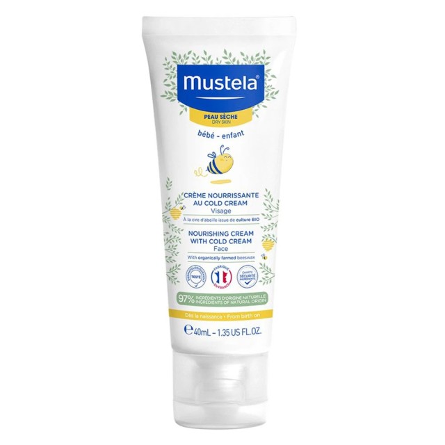 Mustela Nourishing Face Cream With Cold Cream Βρεφική Ενυδατική Κρέμα Προσώπου με Βιολογικό Κερί Μέλισσας 40ml product photo