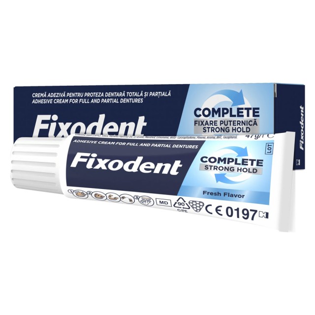 Fixodent Complete Strong Hold Fresh Στερεωτική Κρέμα με Δυνατό Κράτημα για Τεχνητή Οδοντοστοιχία με Απαλή Γεύση Μέντας 47gr product photo