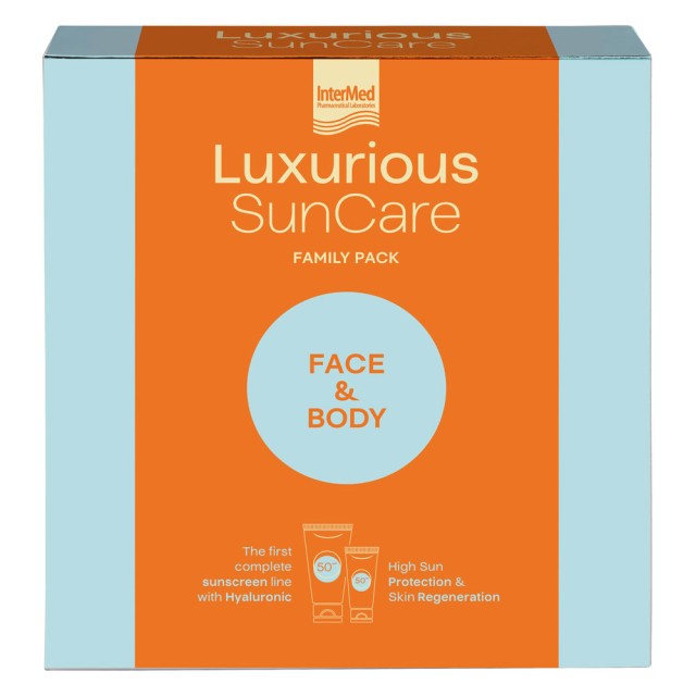 Luxurious Promo Sun Care Family Pack Sun Protection Body Cream Spf50, 200ml & High Protection Face Cream Spf50, 75ml product photo
