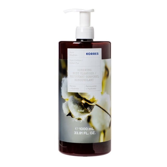 Korres Renewing Body Cleanser Pure Cotton 1000ml product photo