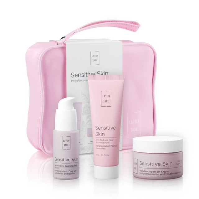 Lavish Care Promo Sensitive Skin Anti-Redness Face Soothing Mask 75ml & Rebalancing Boost Day Cream 50ml & Fix Soothing Face Serum 30ml product photo