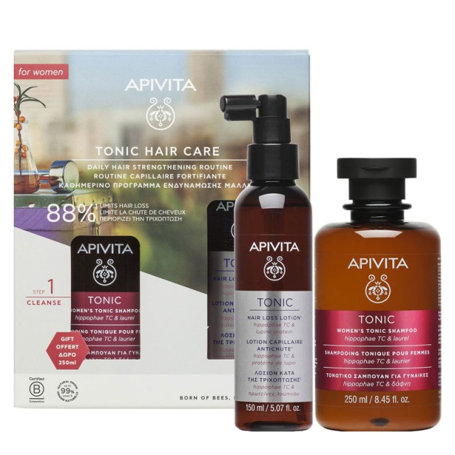 Apivita Promo Tonic Hair Loss Lotion 150ml & Δώρο Womens Tonic Shampoo 250ml product photo