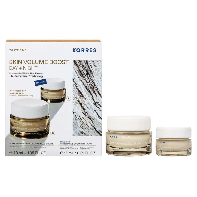 Korres Promo White Pine Ultra Replenishing Deep Wrinkle Cream 40ml & Δώρο Restorative Overnight Facial Night Cream 15ml product photo