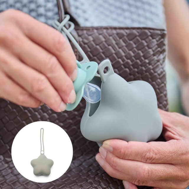 Dooky Silicone Pacifier Case Grey Star Θήκη Πιπίλας από Σιλικόνη Αστεράκι Γκρι 1τεμ product photo