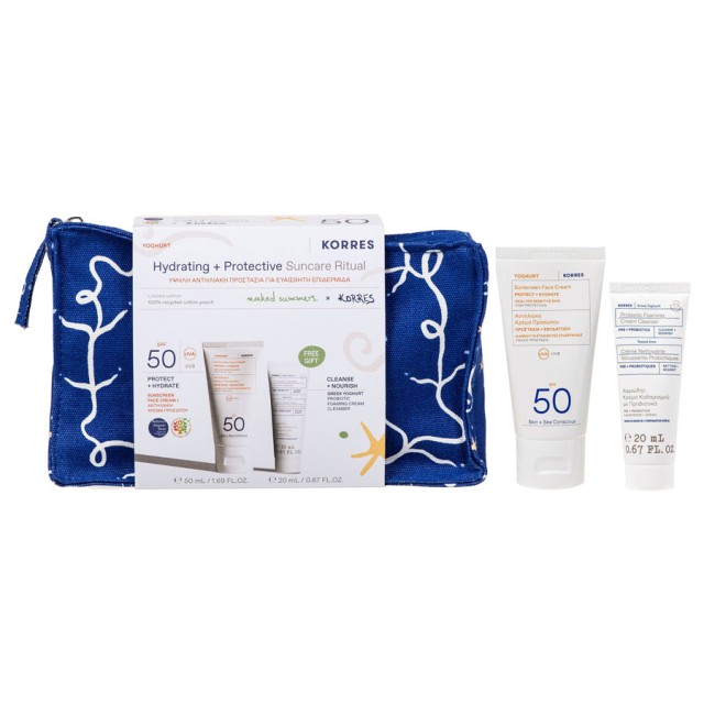 Korres Promo Yoghurt Sunscreen Face Cream Protect & Hydrate Spf50, 50ml & Δώρο Foaming Cream Cleanser with Pre + Probiotics 20ml & Νεσεσέρ 1 Τεμάχιο product photo