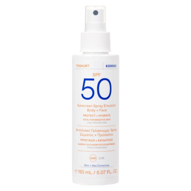 Korres Yoghurt Sunscreen Body & Face Emulsion Spray Spf50, 150ml product photo