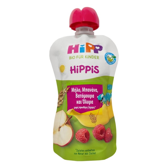 Hipp Hippis Φρουτοπολτός Hippis με Μήλο, Μπανάνα, Βατόμουρα & Όλυρα 100gr product photo