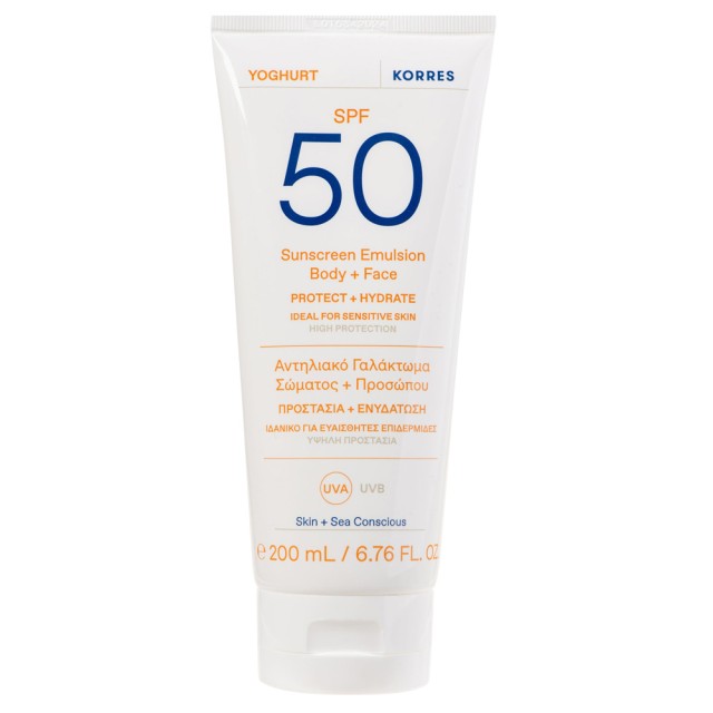 Korres Yoghurt Sunscreen Emulsion for Face & Body Spf50, 200ml product photo