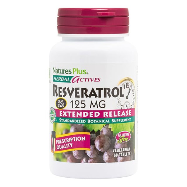 Natures Plus Extended Release Resveratrol 125mg 60tabs product photo