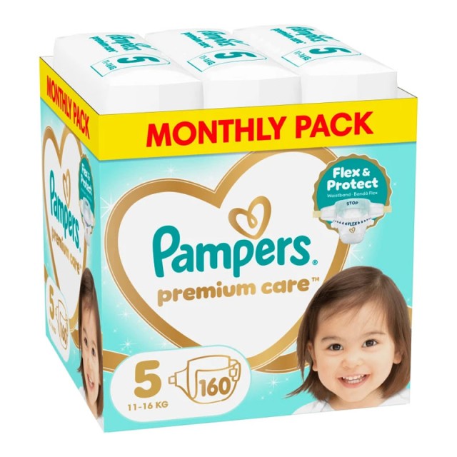 Pampers Monthly Pack Premium Care Μέγεθος 5 (11kg-16kg) 160 πάνες product photo