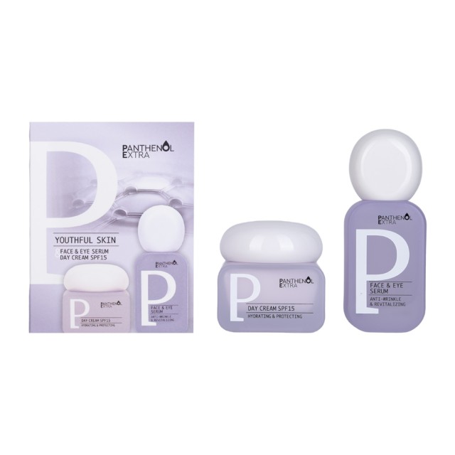 Medisei Panthenol Extra Promo Youthful Skin Face & Eye Serum 30ml & Day Cream Spf15 50ml product photo