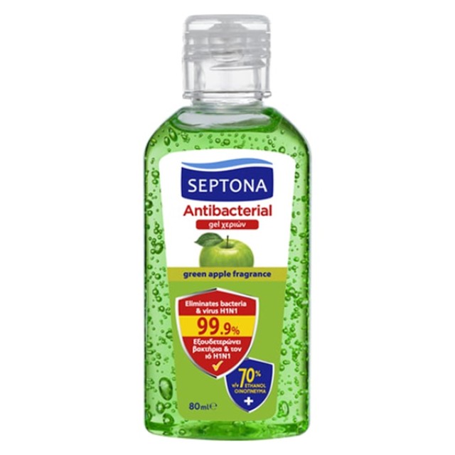 Septona Mild Antiseptic Hand Cleansing Apple Gel Travel Size 80ml product photo