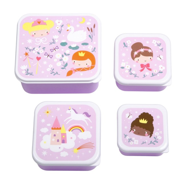 A Little Lovely Company Σετ 4 Δοχεία Φαγητού Lunch & Snack Box Princesses - SBSEPR85 product photo