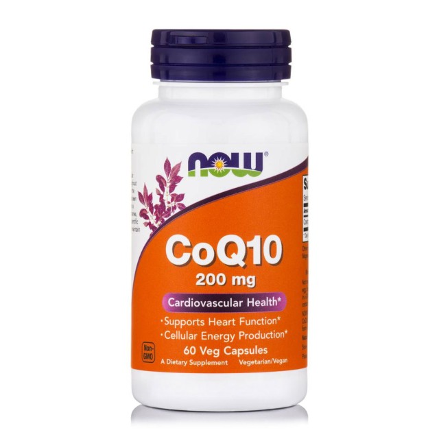 Now Foods CoQ10 200mg Συμπλήρωμα Διατροφής για Υγιές Καρδιαγγειακό Σύστημα με Αντιοξειδωτική Δράση 60veg.caps product photo