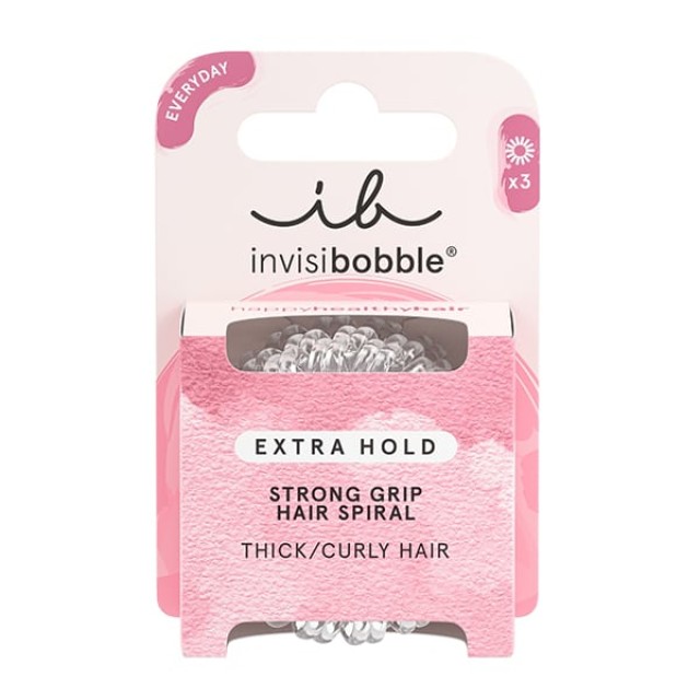 Invisibobble Extra Hold Crystal Clear Λαστιχάκια για Πυκνά Μαλλιά Για Πυκνά Μαλλιά 3τεμ product photo