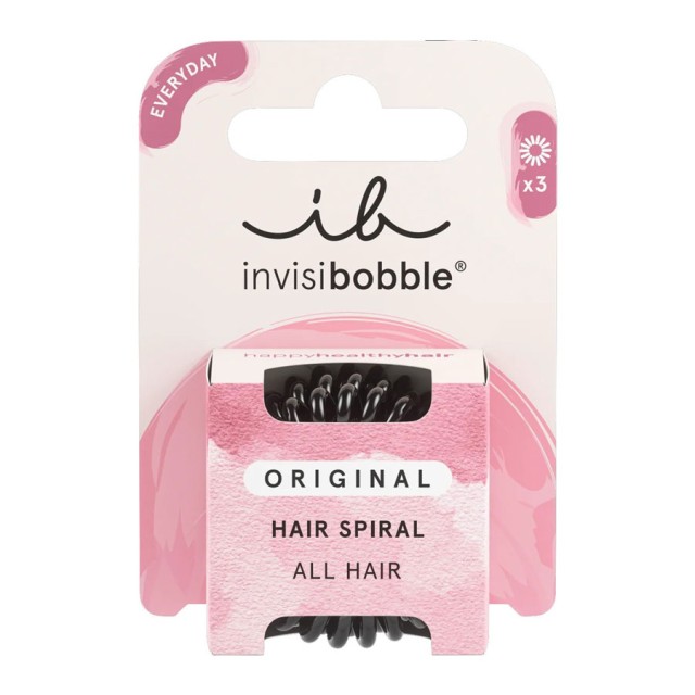 Invisibobble Original Hair Spiral True Black All Hair Types Λαστιχάκια Μαλλιών 3τεμ product photo
