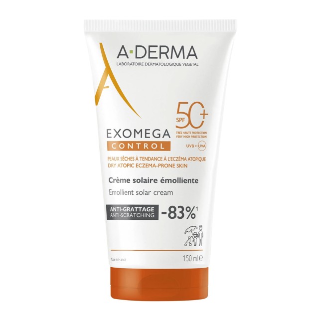 A-Derma Exomega Control Anti-Scratching Emollient Solar Cream Spf50+, 150ml product photo